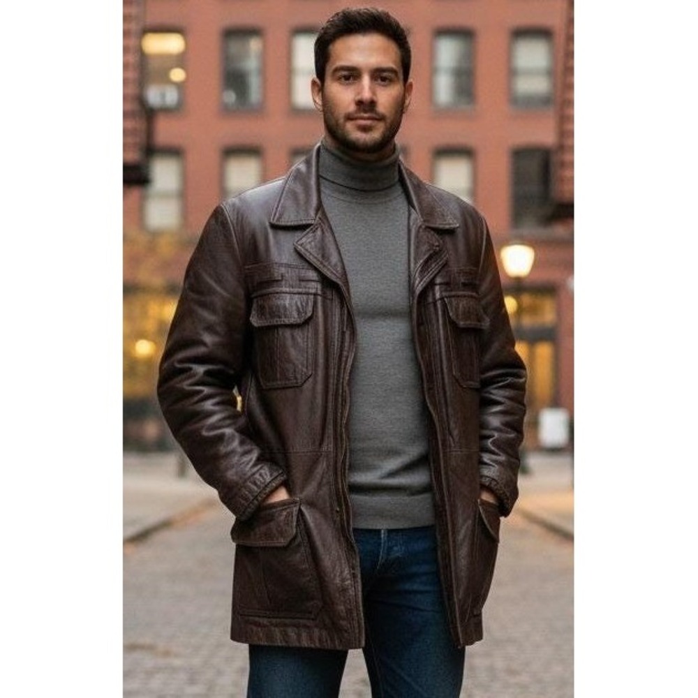 Vtg 70s Montgomery Ward Jacket Mens Size 40R Brown Cowhide Leather Moto Outdoor